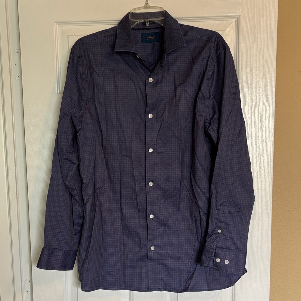 Fairlane men’s blue long sleeve button down shirt size large
